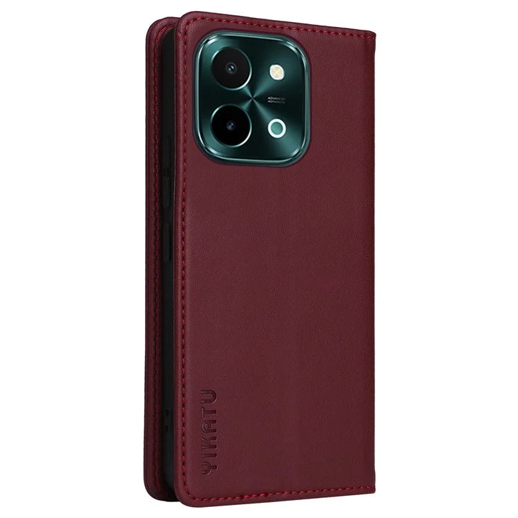 YIKATU YK-001 For vivo Y28 4G Case Card Slot Stand Leather Phone Cover Strong Magnetic
