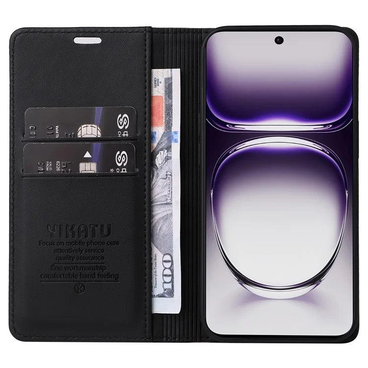 YIKATU YK-001 For Oppo Reno12 Pro 5G (China) / (Global) Case Leather Magnetic Auto-Absorbed Phone Cover