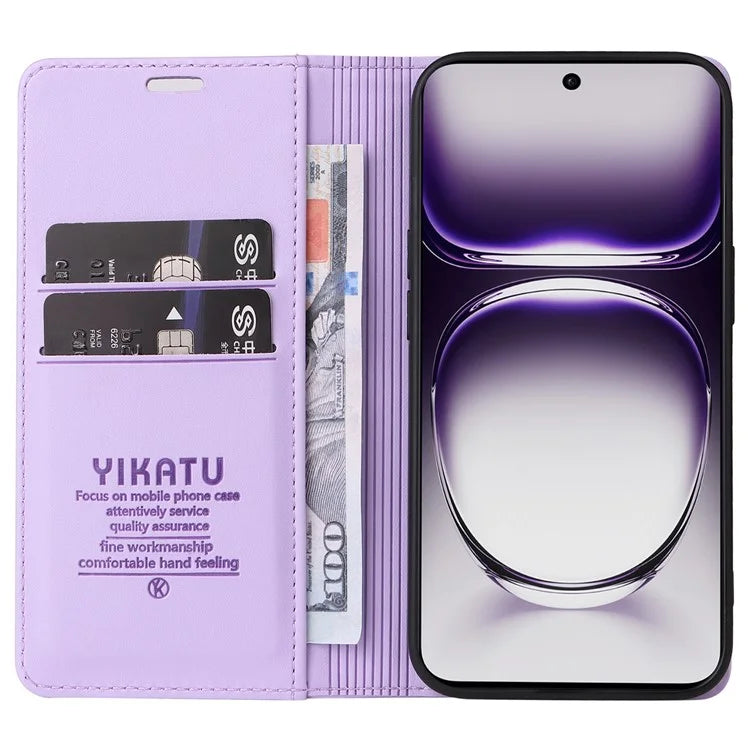 YIKATU YK-001 For Oppo Reno12 Pro 5G (China) / (Global) Case Leather Magnetic Auto-Absorbed Phone Cover