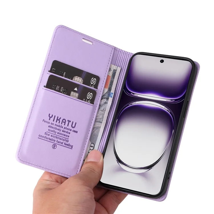 YIKATU YK-001 For Oppo Reno12 Pro 5G (China) / (Global) Case Leather Magnetic Auto-Absorbed Phone Cover