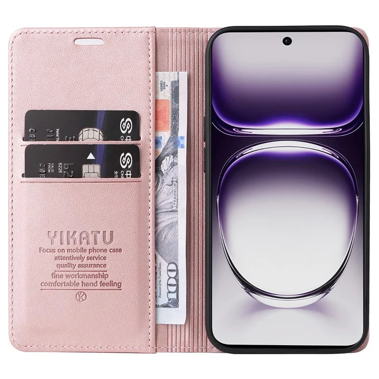 YIKATU YK-001 For Oppo Reno12 Pro 5G (China) / (Global) Case Leather Magnetic Auto-Absorbed Phone Cover