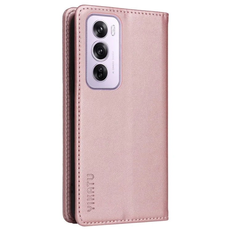 YIKATU YK-001 For Oppo Reno12 Pro 5G (China) / (Global) Case Leather Magnetic Auto-Absorbed Phone Cover