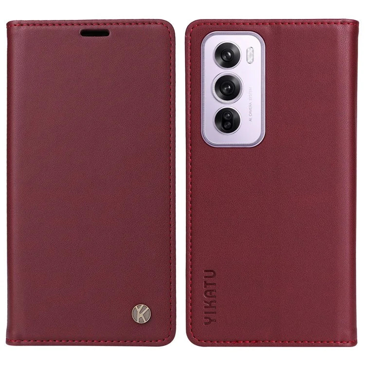 YIKATU YK-001 For Oppo Reno12 Pro 5G (China) / (Global) Case Leather Magnetic Auto-Absorbed Phone Cover
