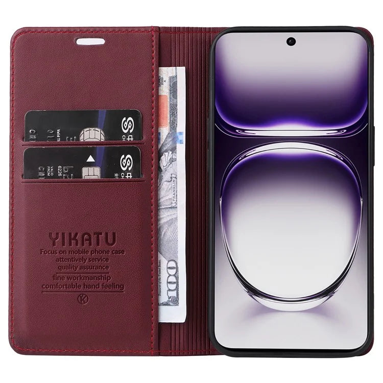 YIKATU YK-001 For Oppo Reno12 Pro 5G (China) / (Global) Case Leather Magnetic Auto-Absorbed Phone Cover