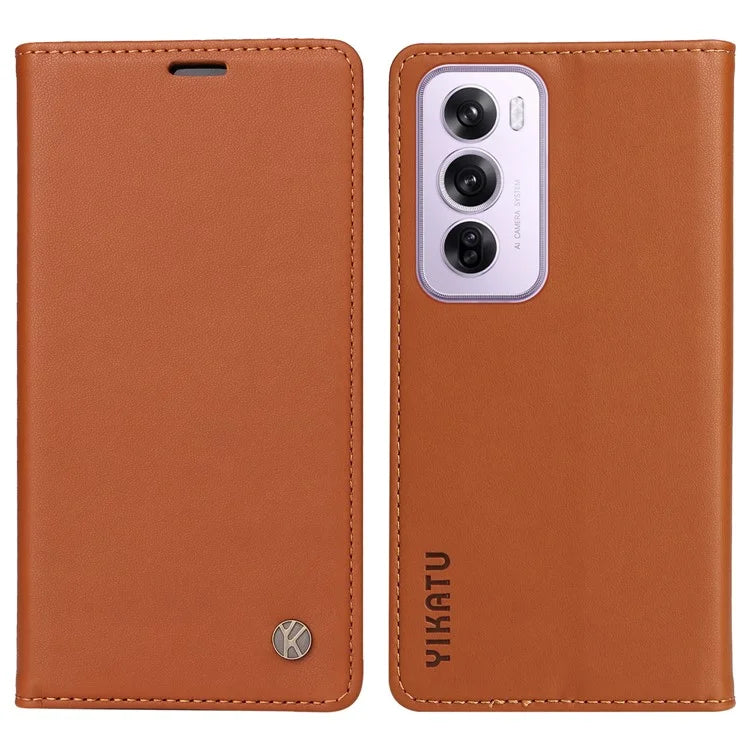 YIKATU YK-001 For Oppo Reno12 Pro 5G (China) / (Global) Case Leather Magnetic Auto-Absorbed Phone Cover
