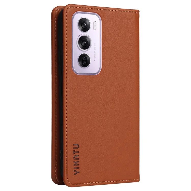 YIKATU YK-001 For Oppo Reno12 Pro 5G (China) / (Global) Case Leather Magnetic Auto-Absorbed Phone Cover