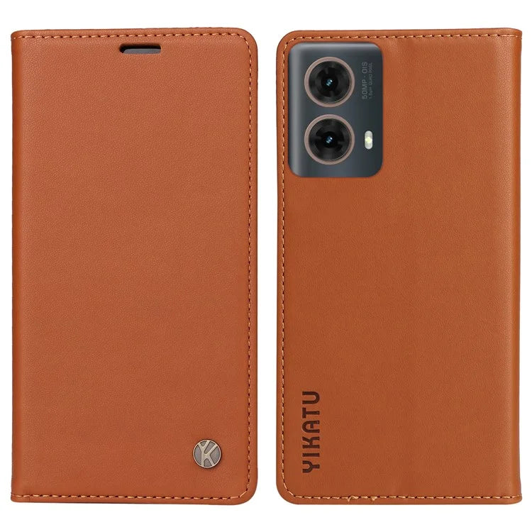 YIKATU YK-001 For Motorola Moto G85 5G / S50 Neo 5G Wallet Case Strong Magnetic Leather Phone Cover