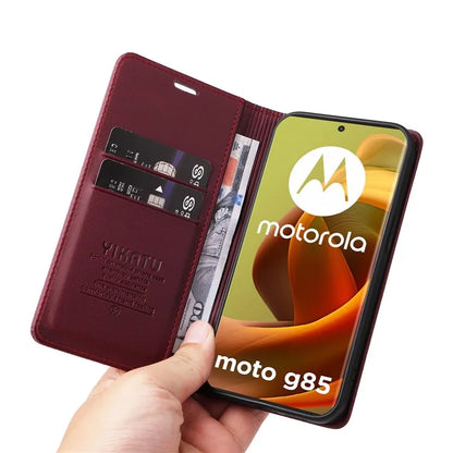 YIKATU YK-001 For Motorola Moto G85 5G / S50 Neo 5G Wallet Case Strong Magnetic Leather Phone Cover
