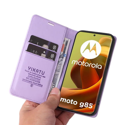 YIKATU YK-001 For Motorola Moto G85 5G / S50 Neo 5G Wallet Case Strong Magnetic Leather Phone Cover