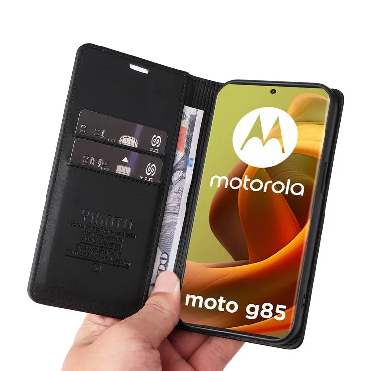 YIKATU YK-001 For Motorola Moto G85 5G / S50 Neo 5G Wallet Case Strong Magnetic Leather Phone Cover