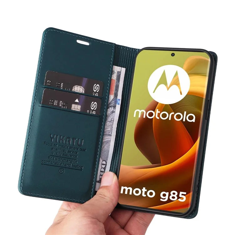 YIKATU YK-001 For Motorola Moto G85 5G / S50 Neo 5G Wallet Case Strong Magnetic Leather Phone Cover