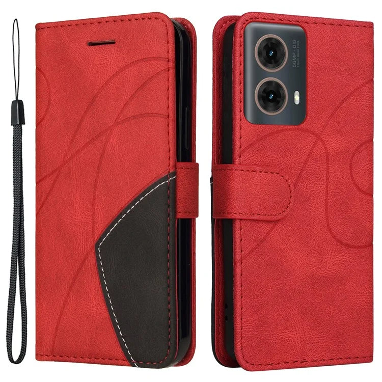 KT Leather Series-1 For Motorola Moto G85 5G / S50 Neo 5G Color Splicing Wallet Case Leather Phone Cover