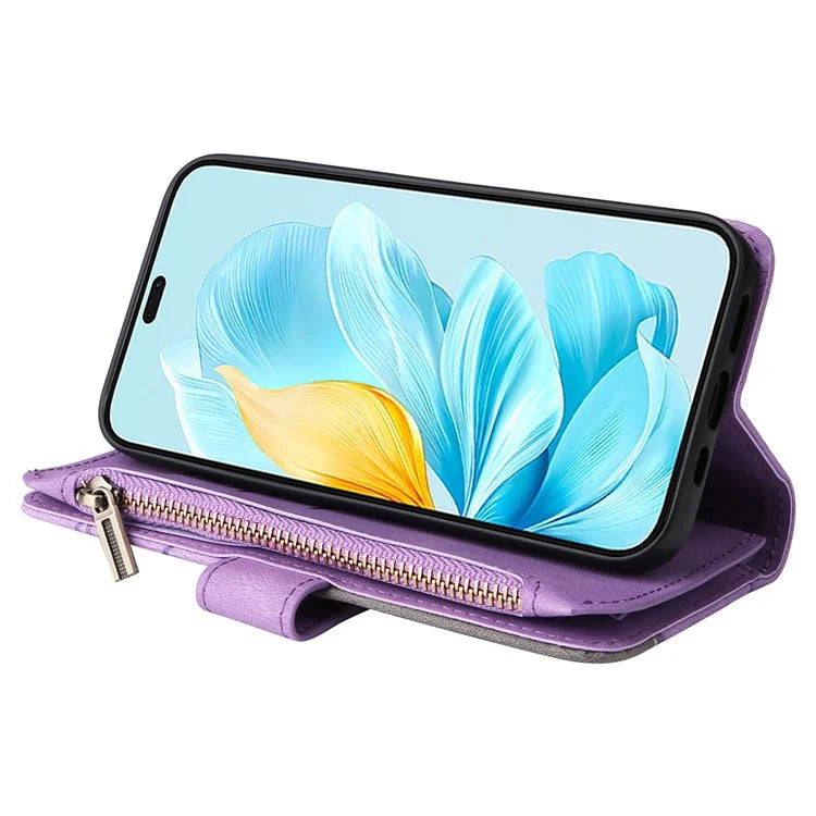 KT Multi-Function Series-5 For Honor 200 Lite Cover PU Leather Dual Color Splicing Cell Phone Case