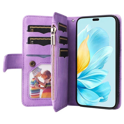 KT Multi-Function Series-5 For Honor 200 Lite Cover PU Leather Dual Color Splicing Cell Phone Case