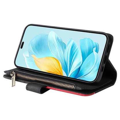 KT Multi-Function Series-5 For Honor 200 Lite Cover PU Leather Dual Color Splicing Cell Phone Case