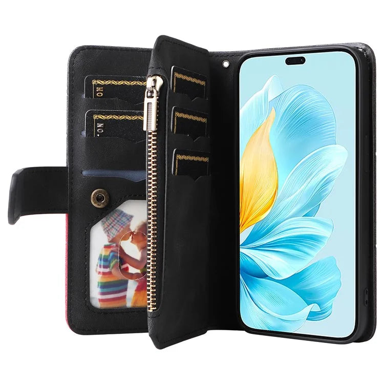 KT Multi-Function Series-5 For Honor 200 Lite Cover PU Leather Dual Color Splicing Cell Phone Case