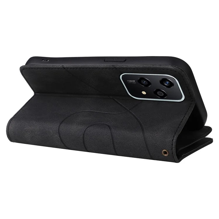 KT Multi-Function Series-5 For Honor 200 Lite Cover PU Leather Dual Color Splicing Cell Phone Case