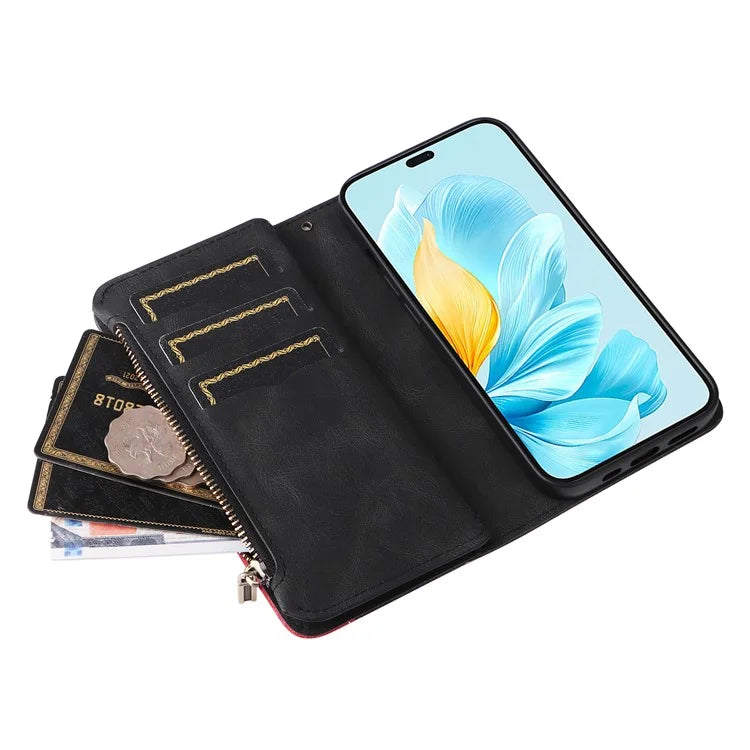 KT Multi-Function Series-5 For Honor 200 Lite Cover PU Leather Dual Color Splicing Cell Phone Case