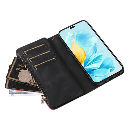 KT Multi-Function Series-5 For Honor 200 Lite Cover PU Leather Dual Color Splicing Cell Phone Case