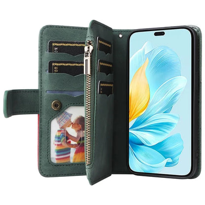 KT Multi-Function Series-5 For Honor 200 Lite Cover PU Leather Dual Color Splicing Cell Phone Case