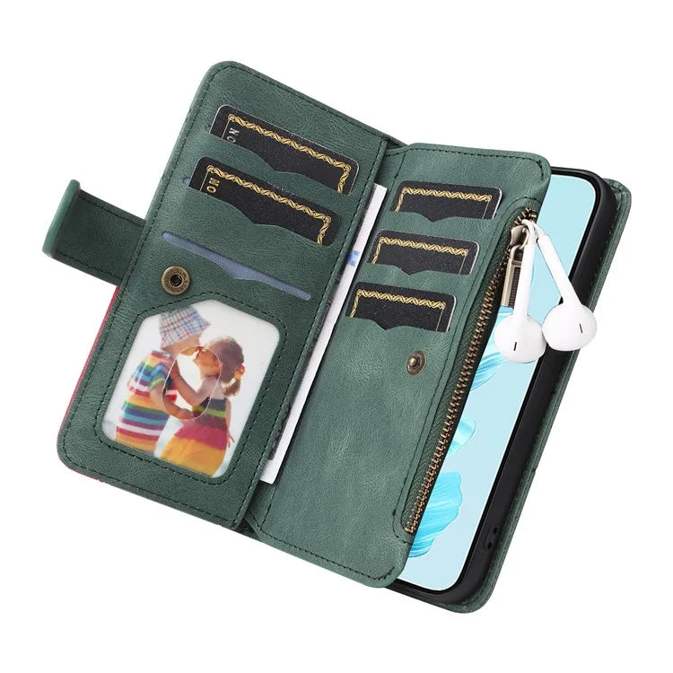 KT Multi-Function Series-5 For Honor 200 Lite Cover PU Leather Dual Color Splicing Cell Phone Case