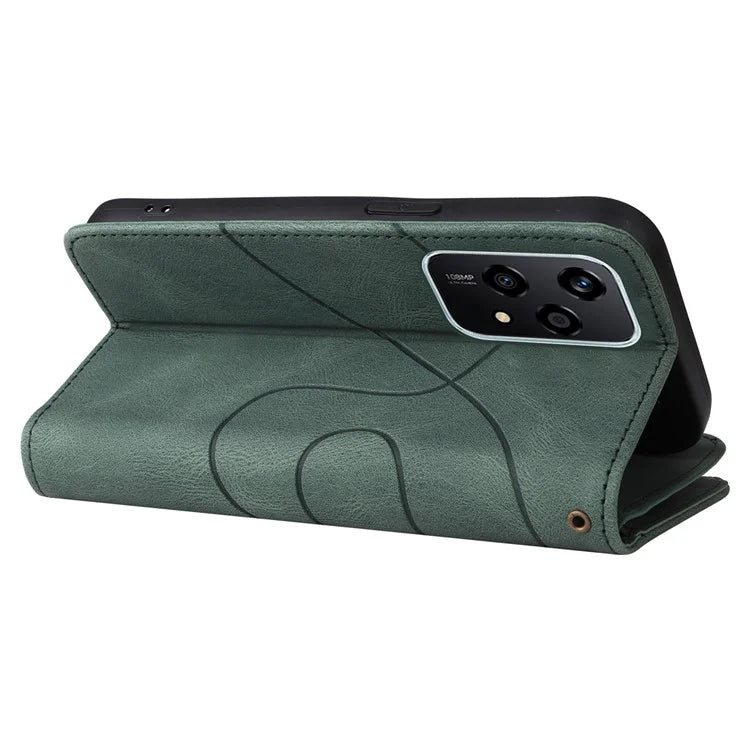 KT Multi-Function Series-5 For Honor 200 Lite Cover PU Leather Dual Color Splicing Cell Phone Case