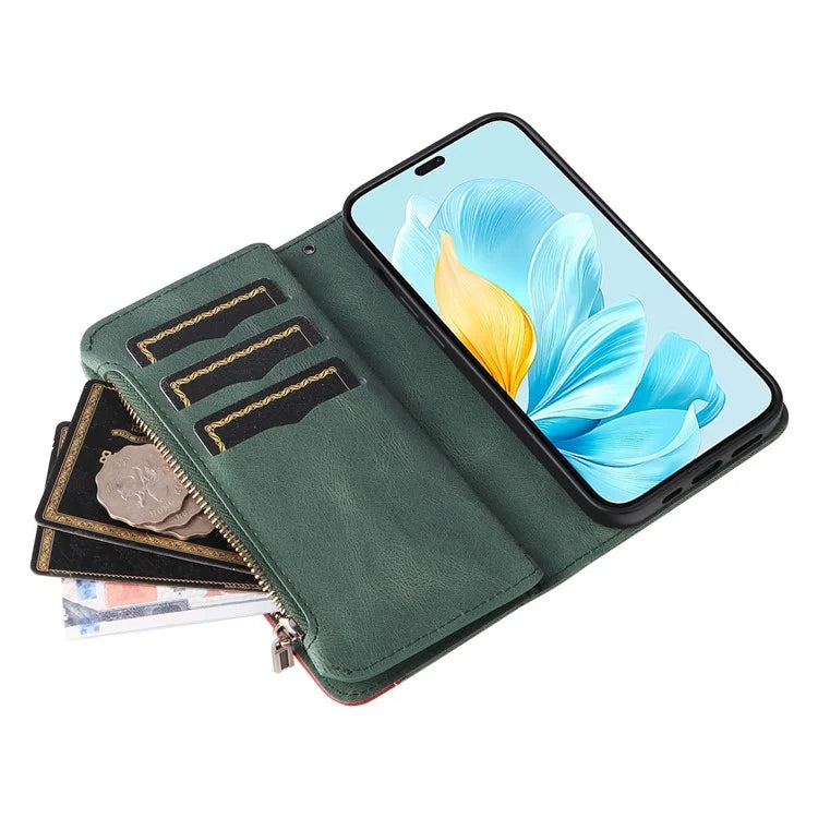KT Multi-Function Series-5 For Honor 200 Lite Cover PU Leather Dual Color Splicing Cell Phone Case