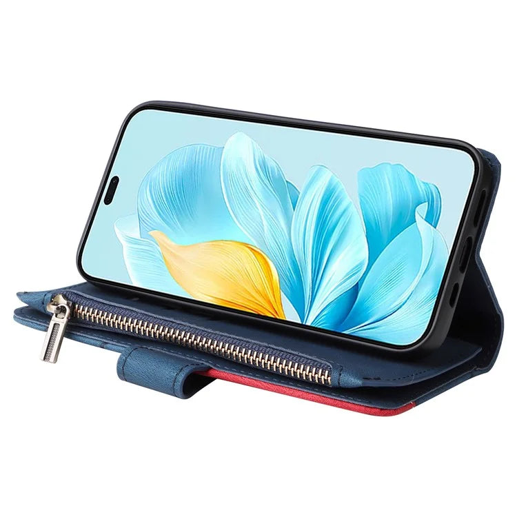 KT Multi-Function Series-5 For Honor 200 Lite Cover PU Leather Dual Color Splicing Cell Phone Case