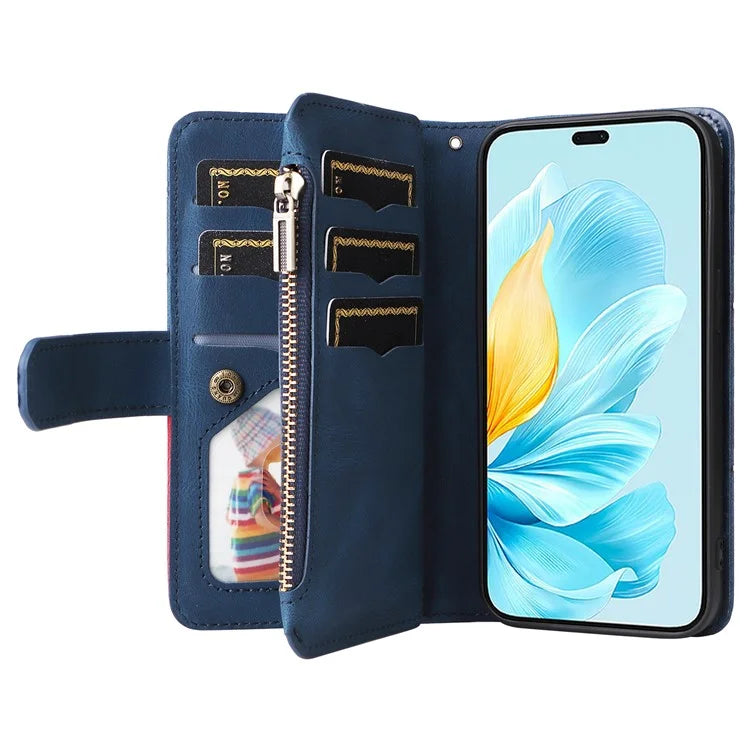KT Multi-Function Series-5 For Honor 200 Lite Cover PU Leather Dual Color Splicing Cell Phone Case