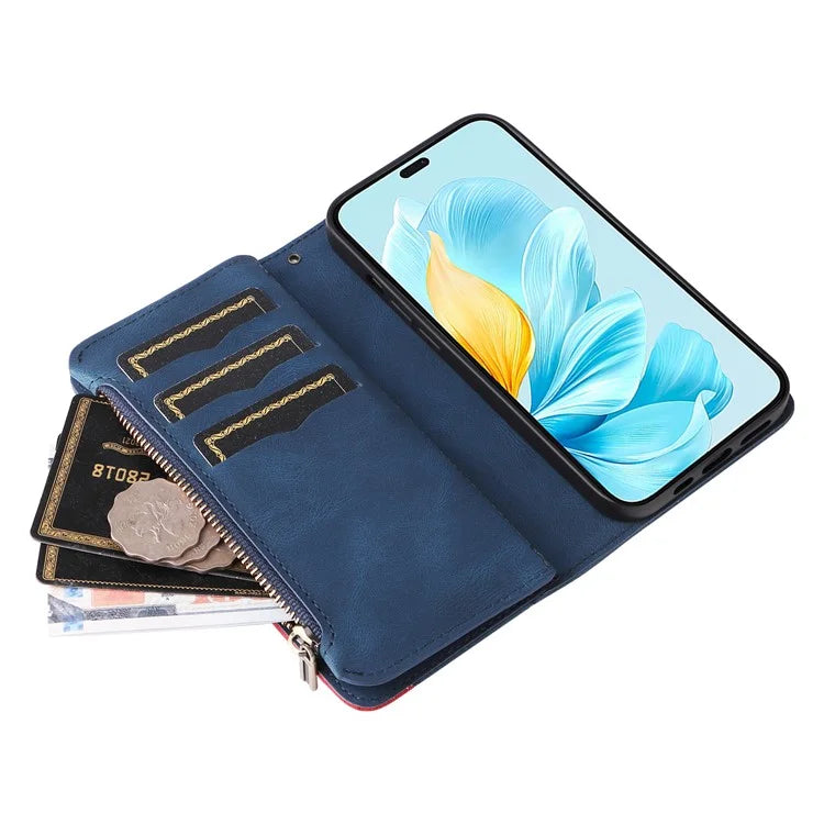 KT Multi-Function Series-5 For Honor 200 Lite Cover PU Leather Dual Color Splicing Cell Phone Case