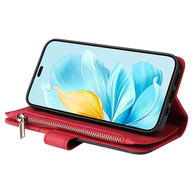 KT Multi-Function Series-5 For Honor 200 Lite Cover PU Leather Dual Color Splicing Cell Phone Case