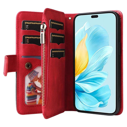 KT Multi-Function Series-5 For Honor 200 Lite Cover PU Leather Dual Color Splicing Cell Phone Case