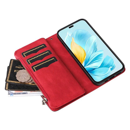 KT Multi-Function Series-5 For Honor 200 Lite Cover PU Leather Dual Color Splicing Cell Phone Case