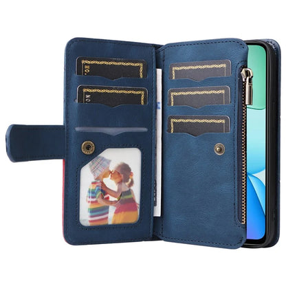 KT Multi-Function Series-5 For Xiaomi Redmi 13 5G / 13 4G / Note 13R 5G Cover PU Leather Dual Color Splicing Cell Phone Case