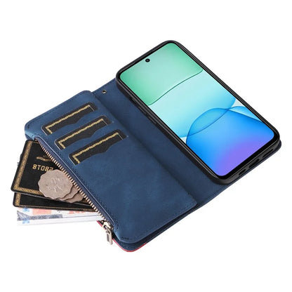 KT Multi-Function Series-5 For Xiaomi Redmi 13 5G / 13 4G / Note 13R 5G Cover PU Leather Dual Color Splicing Cell Phone Case