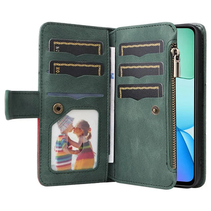 KT Multi-Function Series-5 For Xiaomi Redmi 13 5G / 13 4G / Note 13R 5G Cover PU Leather Dual Color Splicing Cell Phone Case