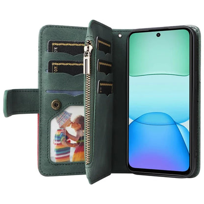 KT Multi-Function Series-5 For Xiaomi Redmi 13 5G / 13 4G / Note 13R 5G Cover PU Leather Dual Color Splicing Cell Phone Case