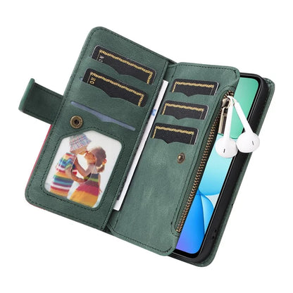 KT Multi-Function Series-5 For Xiaomi Redmi 13 5G / 13 4G / Note 13R 5G Cover PU Leather Dual Color Splicing Cell Phone Case