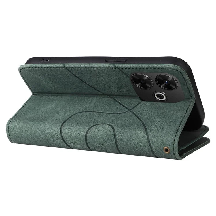 KT Multi-Function Series-5 For Xiaomi Redmi 13 5G / 13 4G / Note 13R 5G Cover PU Leather Dual Color Splicing Cell Phone Case