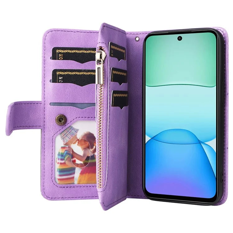 KT Multi-Function Series-5 For Xiaomi Redmi 13 5G / 13 4G / Note 13R 5G Cover PU Leather Dual Color Splicing Cell Phone Case