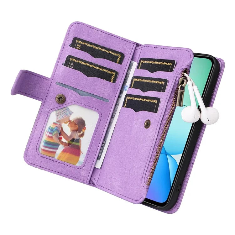 KT Multi-Function Series-5 For Xiaomi Redmi 13 5G / 13 4G / Note 13R 5G Cover PU Leather Dual Color Splicing Cell Phone Case