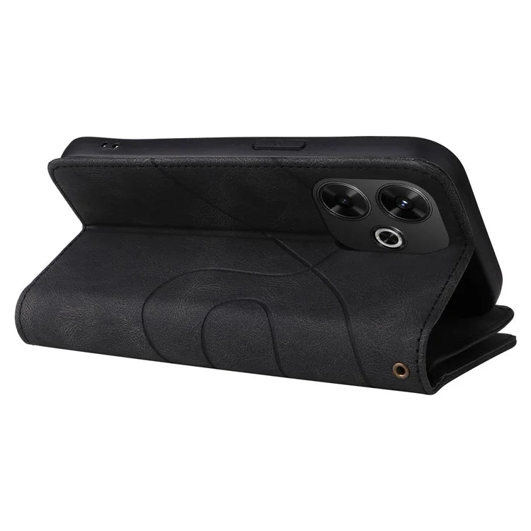 KT Multi-Function Series-5 For Xiaomi Redmi 13 5G / 13 4G / Note 13R 5G Cover PU Leather Dual Color Splicing Cell Phone Case