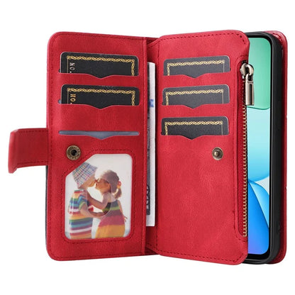 KT Multi-Function Series-5 For Xiaomi Redmi 13 5G / 13 4G / Note 13R 5G Cover PU Leather Dual Color Splicing Cell Phone Case