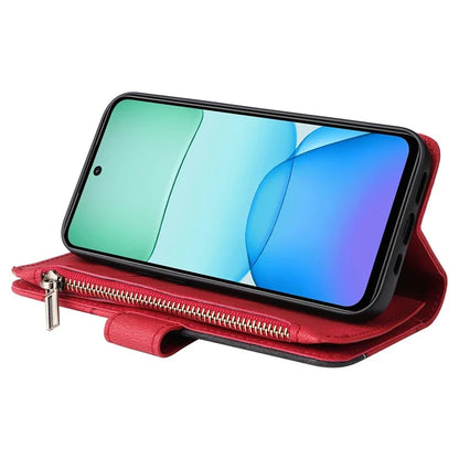 KT Multi-Function Series-5 For Xiaomi Redmi 13 5G / 13 4G / Note 13R 5G Cover PU Leather Dual Color Splicing Cell Phone Case