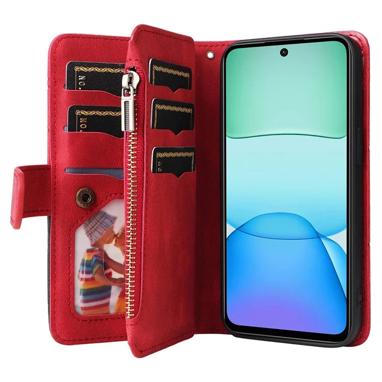 KT Multi-Function Series-5 For Xiaomi Redmi 13 5G / 13 4G / Note 13R 5G Cover PU Leather Dual Color Splicing Cell Phone Case