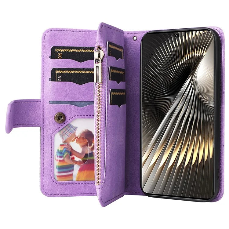 KT Multi-Function Series-5 For Xiaomi Redmi Turbo 3 5G / Poco F6 5G Cover PU Leather Dual Color Splicing Cell Phone Case