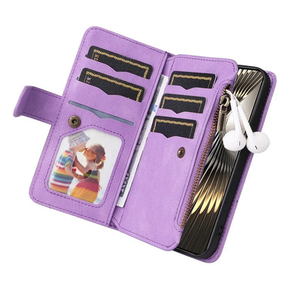 KT Multi-Function Series-5 For Xiaomi Redmi Turbo 3 5G / Poco F6 5G Cover PU Leather Dual Color Splicing Cell Phone Case