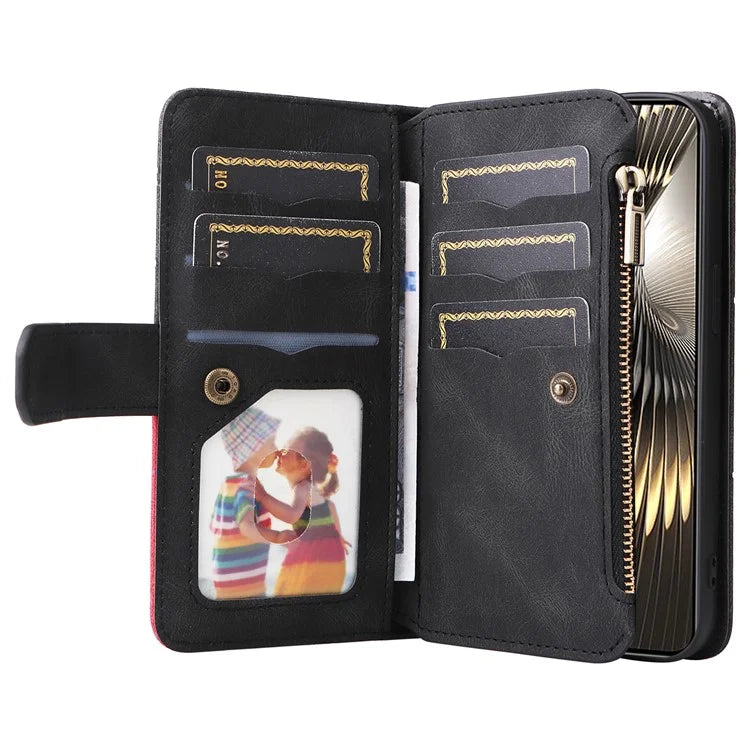 KT Multi-Function Series-5 For Xiaomi Redmi Turbo 3 5G / Poco F6 5G Cover PU Leather Dual Color Splicing Cell Phone Case