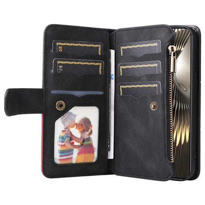 KT Multi-Function Series-5 For Xiaomi Redmi Turbo 3 5G / Poco F6 5G Cover PU Leather Dual Color Splicing Cell Phone Case