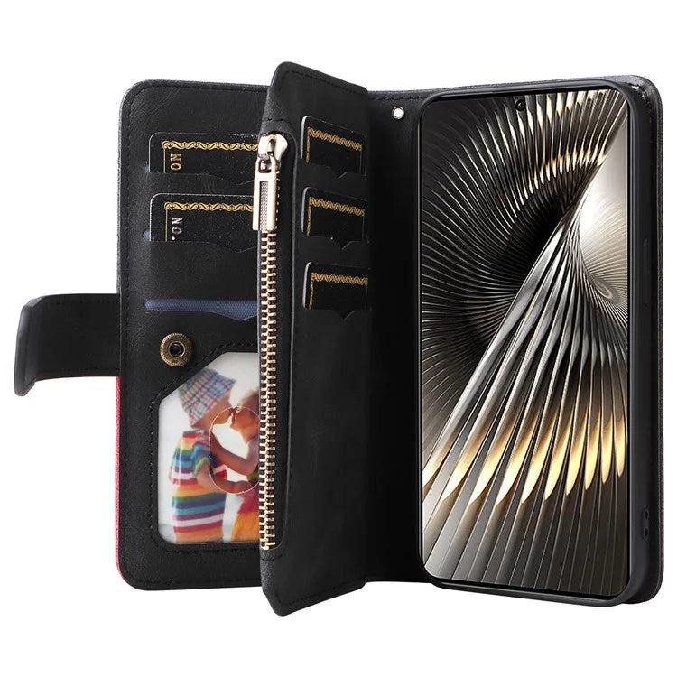 KT Multi-Function Series-5 For Xiaomi Redmi Turbo 3 5G / Poco F6 5G Cover PU Leather Dual Color Splicing Cell Phone Case